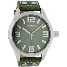 OOZOO Timepieces 45mm Green Leather Strap C1061